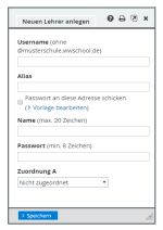 Screenshot "Neuen Lehrer anlegen"